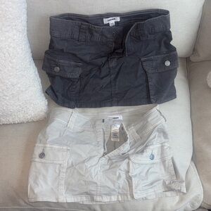 Garage Cargo Mini Skirt Duo - Black & Light Beige